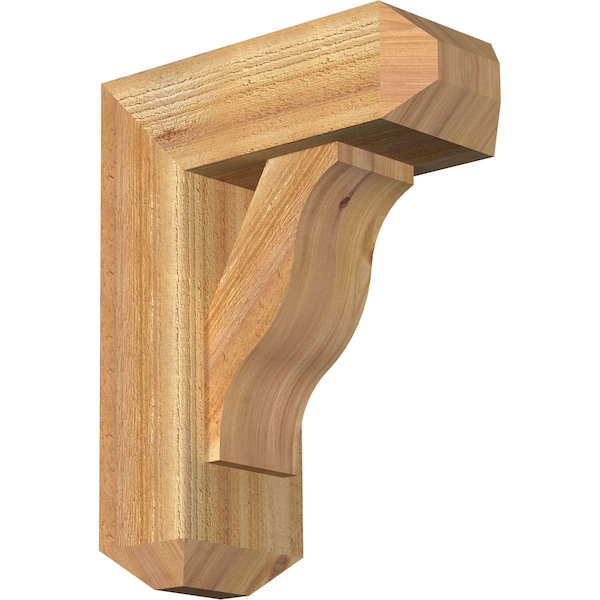 Ekena Millwork Funston Craftsman Rough Sawn Bracket w/ Offset Brace, Western Red Cedar, 6"W x 14"D x 18"H BKT0604X14X18FST04RWR - main